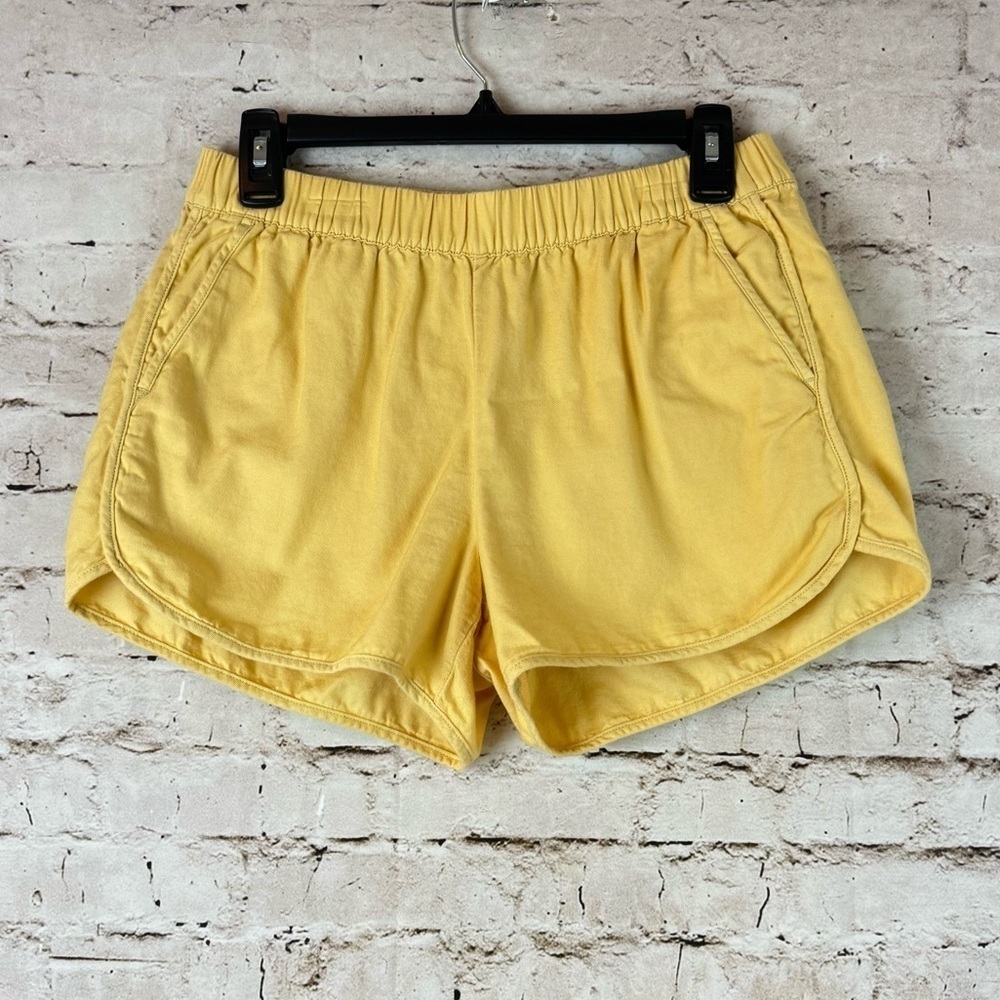 Madewell Women's Small Yellow Pull On Shorts H5956 Cotton Viscose Spring Summer